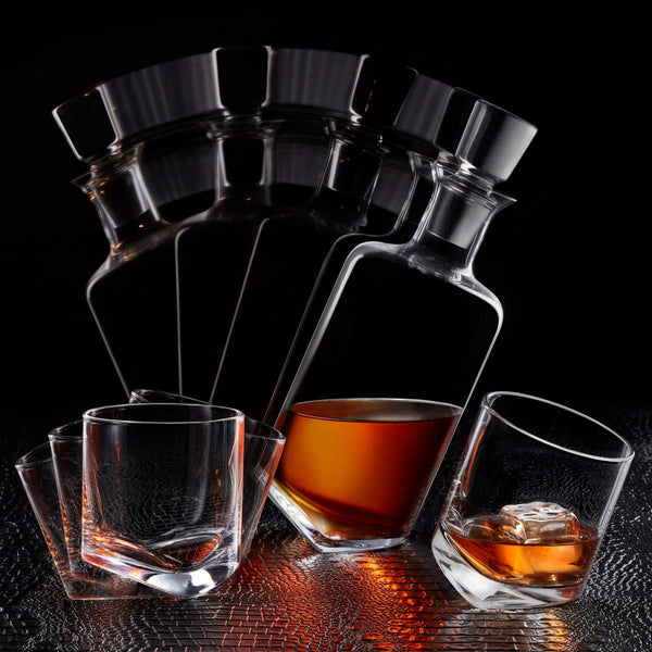 DEMO ONLY 3-Pc Rocking Whiskey Decanter and Glassware