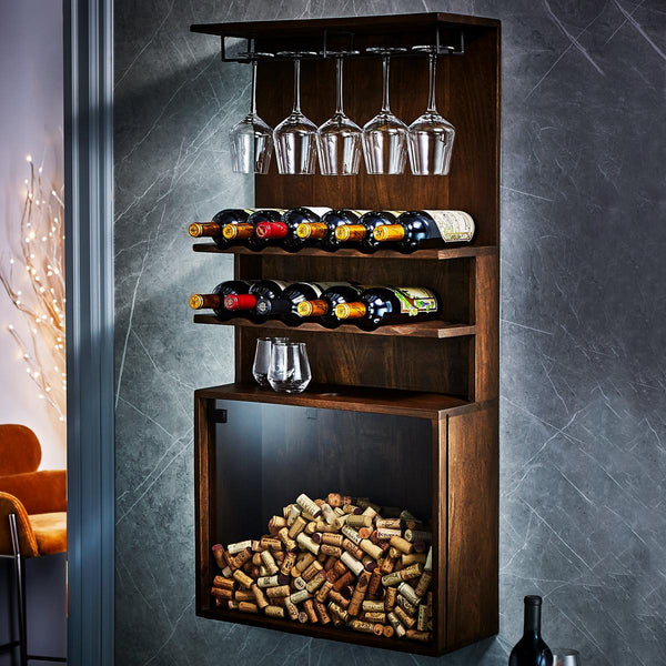 DEMO ONLY Wall Mounted Wooden Wine Rack