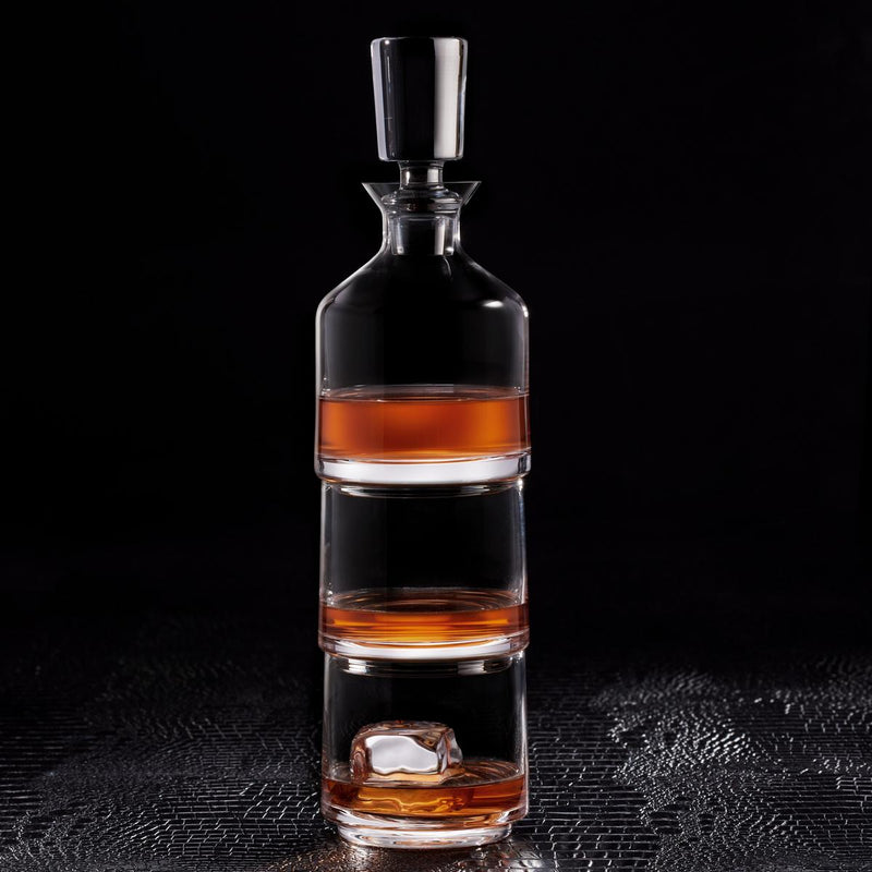 DEMO ONLY Stackable Whiskey Decanter and Glasses Set