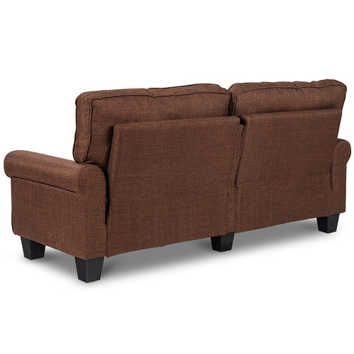DEMO ONLY Classic Brown Upholstered Loveseat