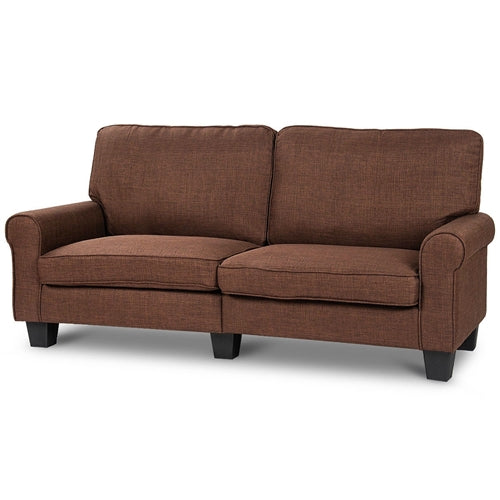 DEMO ONLY Classic Brown Upholstered Loveseat
