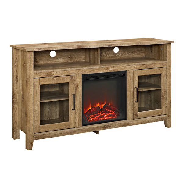 DEMO ONLY Rustic Two Door Fireplace Media Console