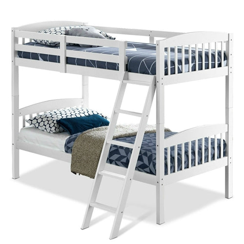 DEMO ONLY White Finish Detachable Twin Bunk Bed